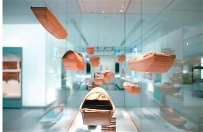 “春风又绿——江南水乡文化展”中展出的船只模型杭州市临平博物馆供图