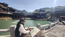 丹青妙笔画“双溪” 全国水彩画名家写生采风活动在磐安举行